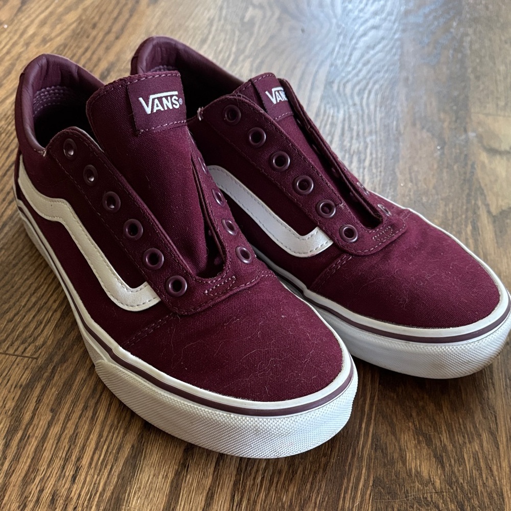 VANS- Burgundy and White Sneakers
